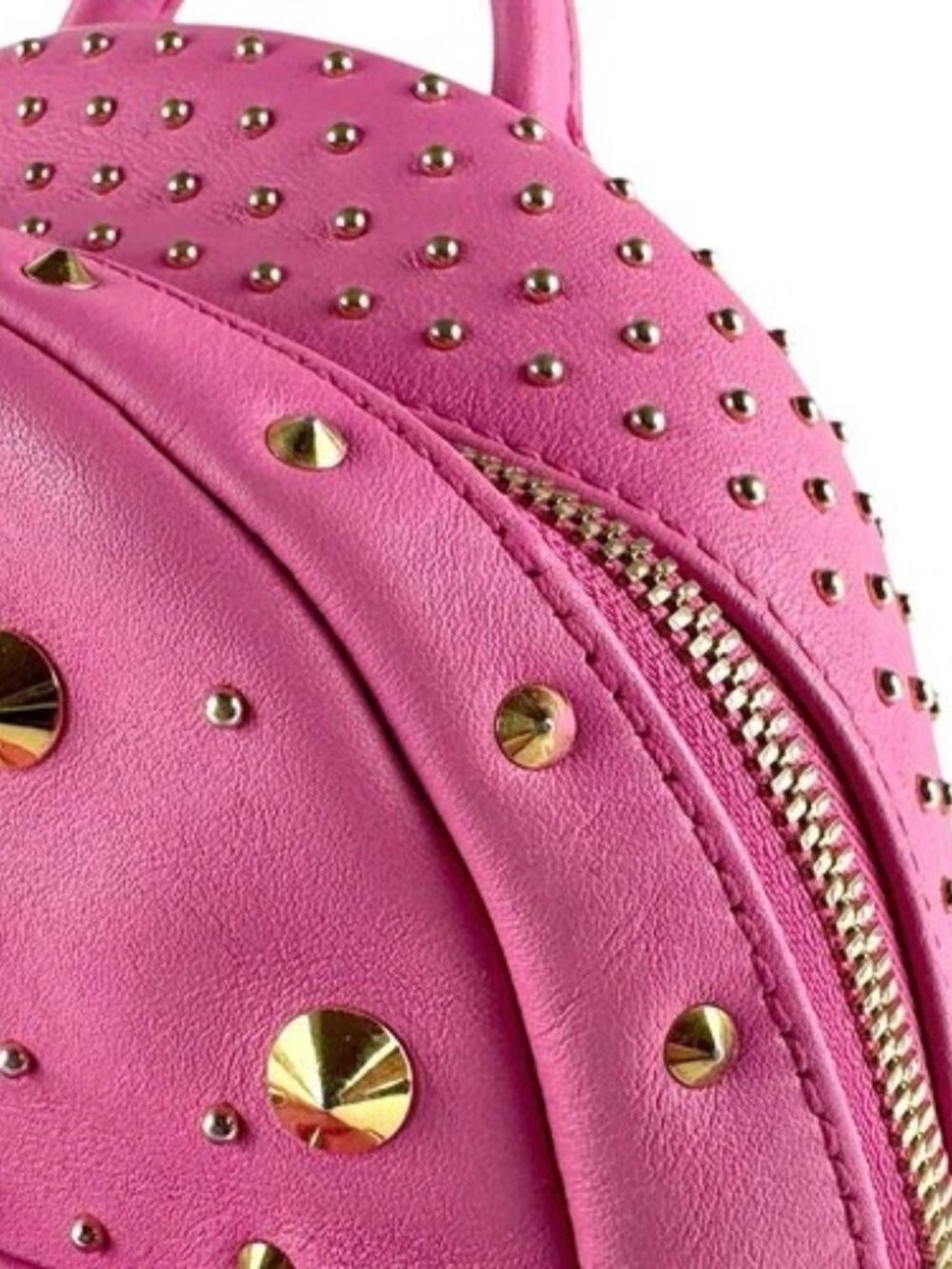 Auth MCM Backpack Pink/Gold Leather/Metal - z9383 - Picture 7 of 13